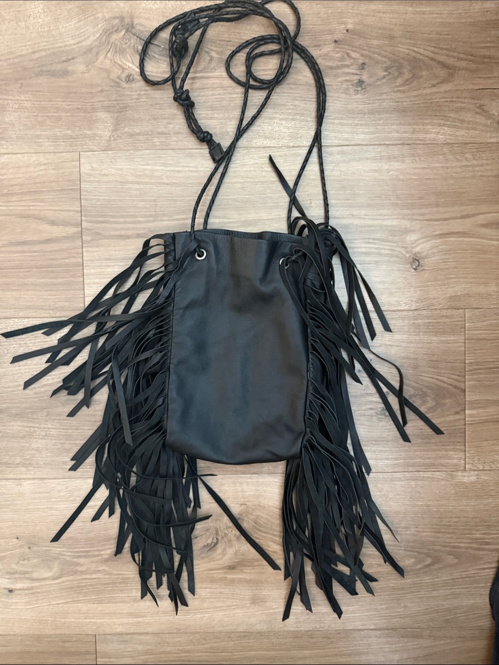 Urban Outfitters Black Fringe Crossbody Bag - Women's Stylish Shoulder Purse